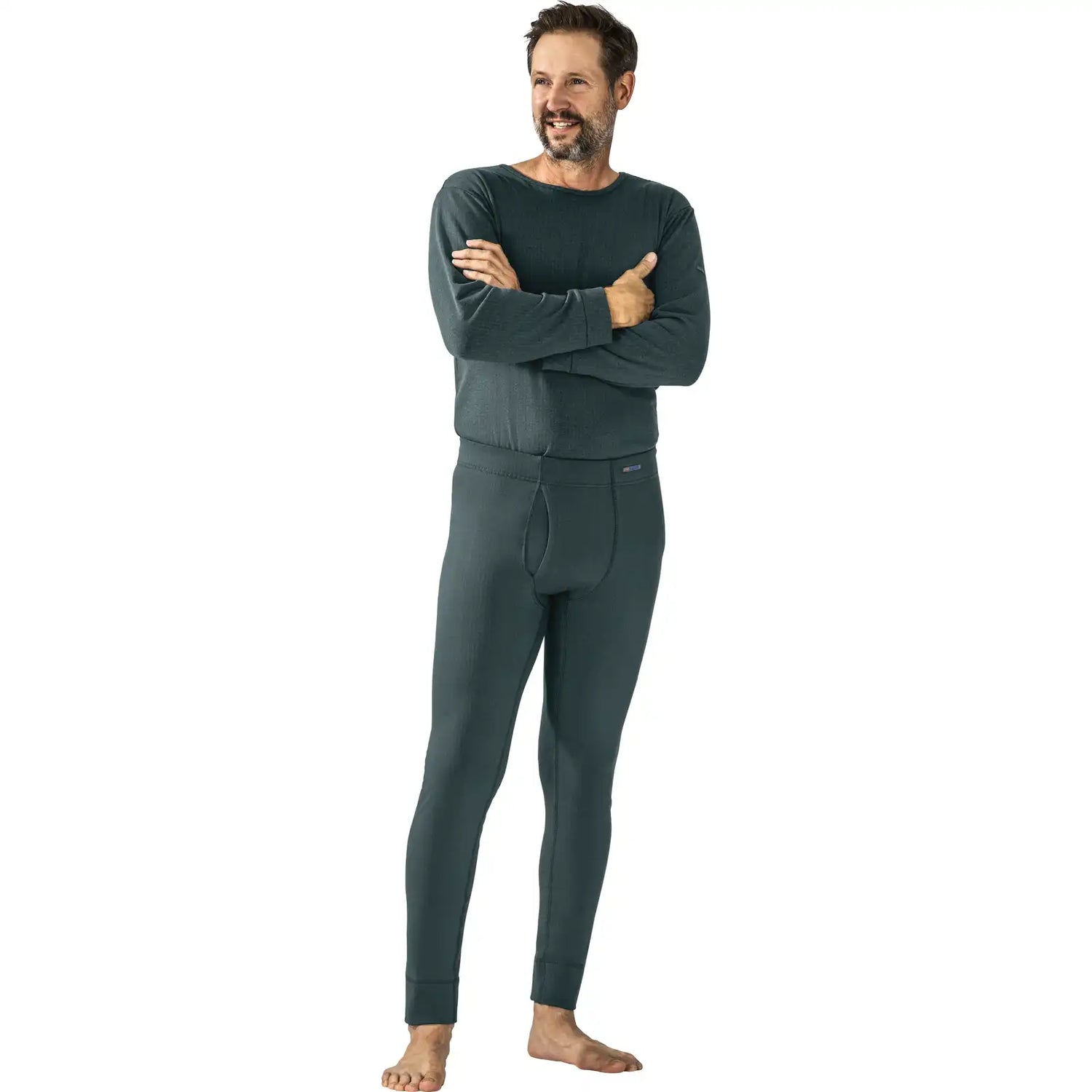 Planam Funktionsunterwäsche Hose lang 275 g/m² grau S grau - Produktbild mit Model