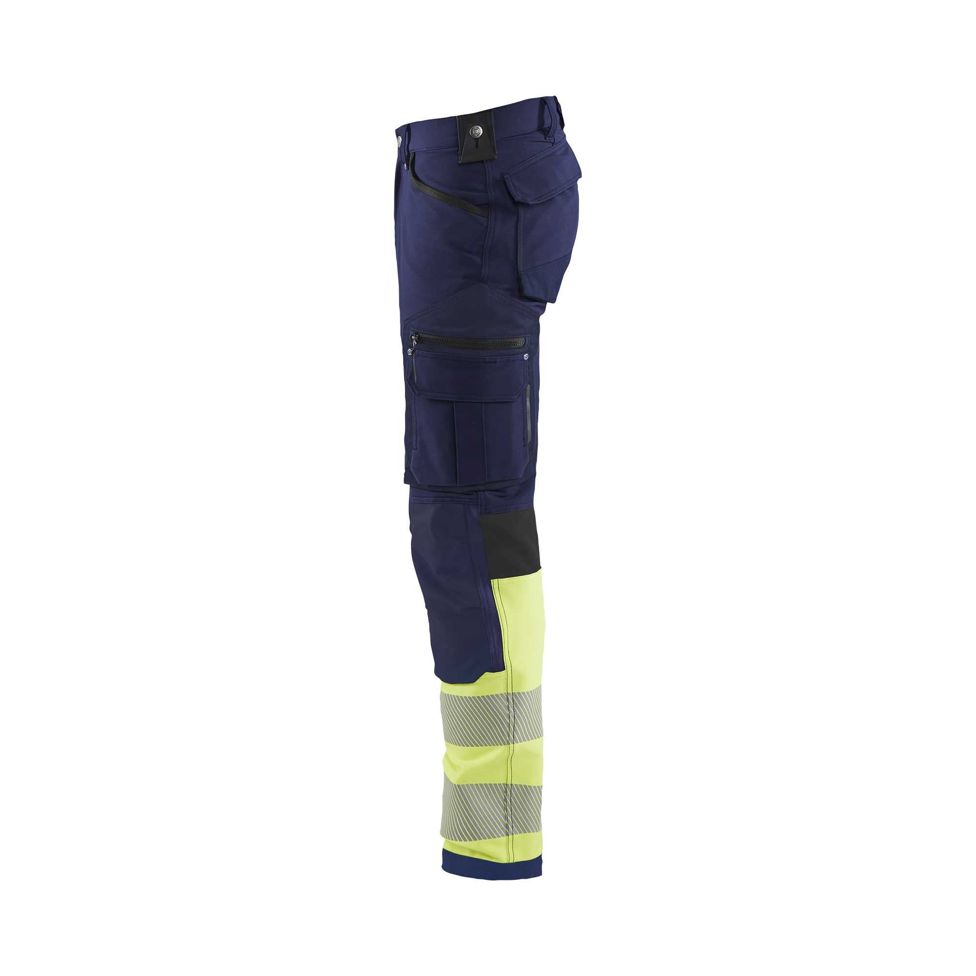 BLAKLADER 11931642 | Hi Vis 4 way stretch trousers Hi Vis Reflective Work Trousers Men - Water Repellent