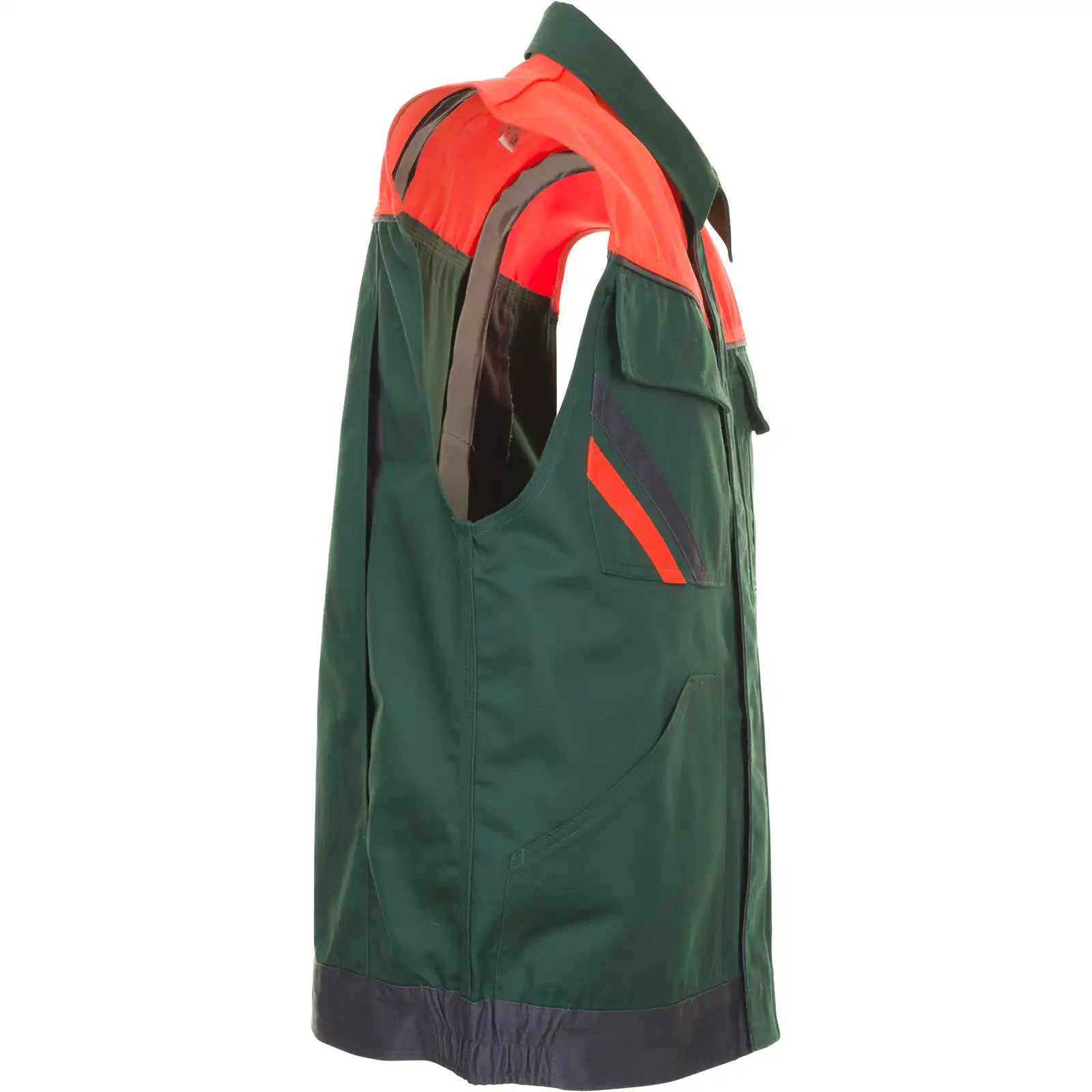 Planam Visline Weste grün/orange/schiefer XS grün/orange/schiefer - Produktbild ohne Model