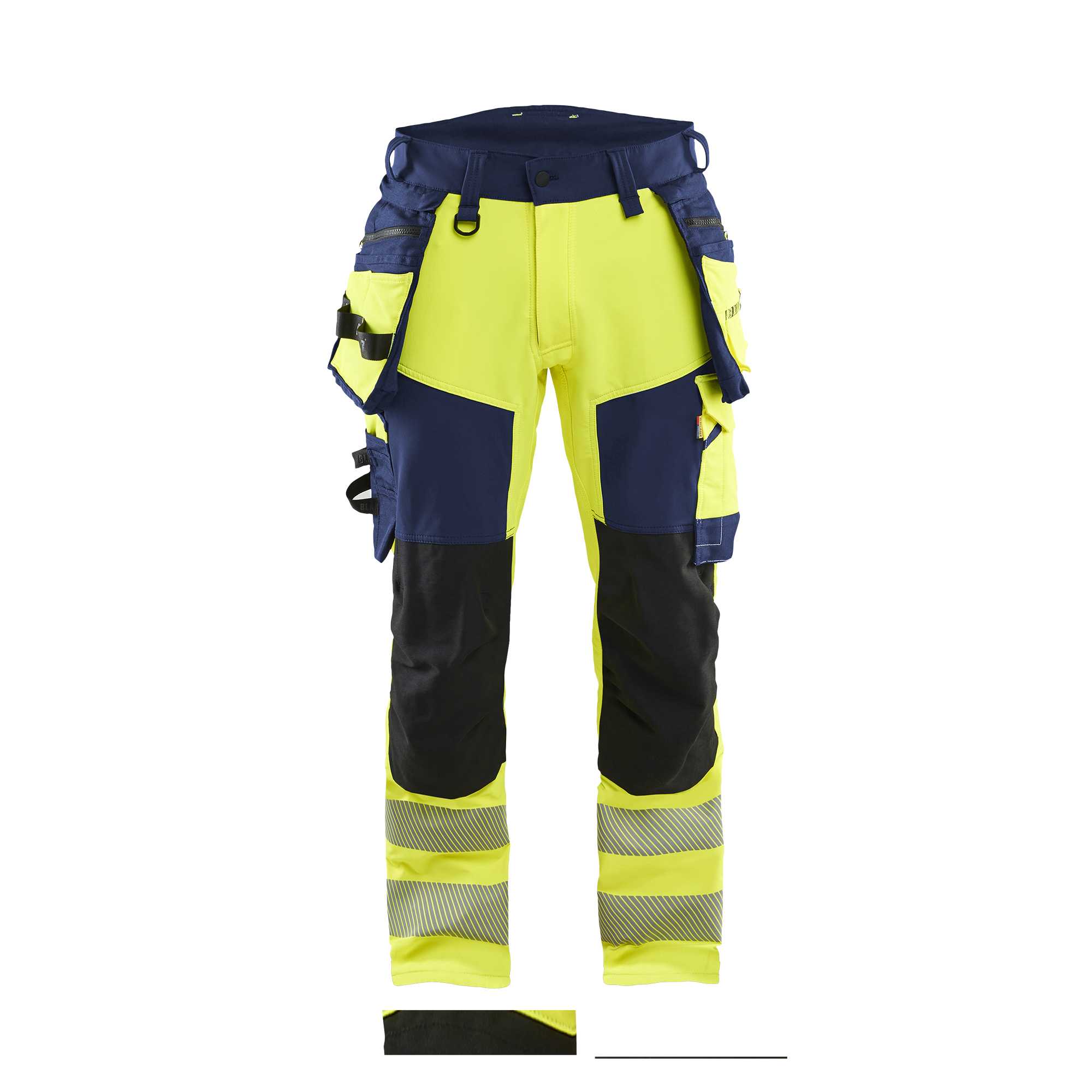 BLAKLADER 11221648 Hi Vis trousers 4 way stretch Hi Vis Reflective Work Trousers Men - double weave