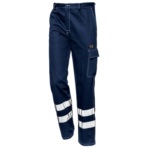 FUSTIAN TROUSERS - Double Reflective Band - Elastic Waistband - Utility Pocket - Image 1