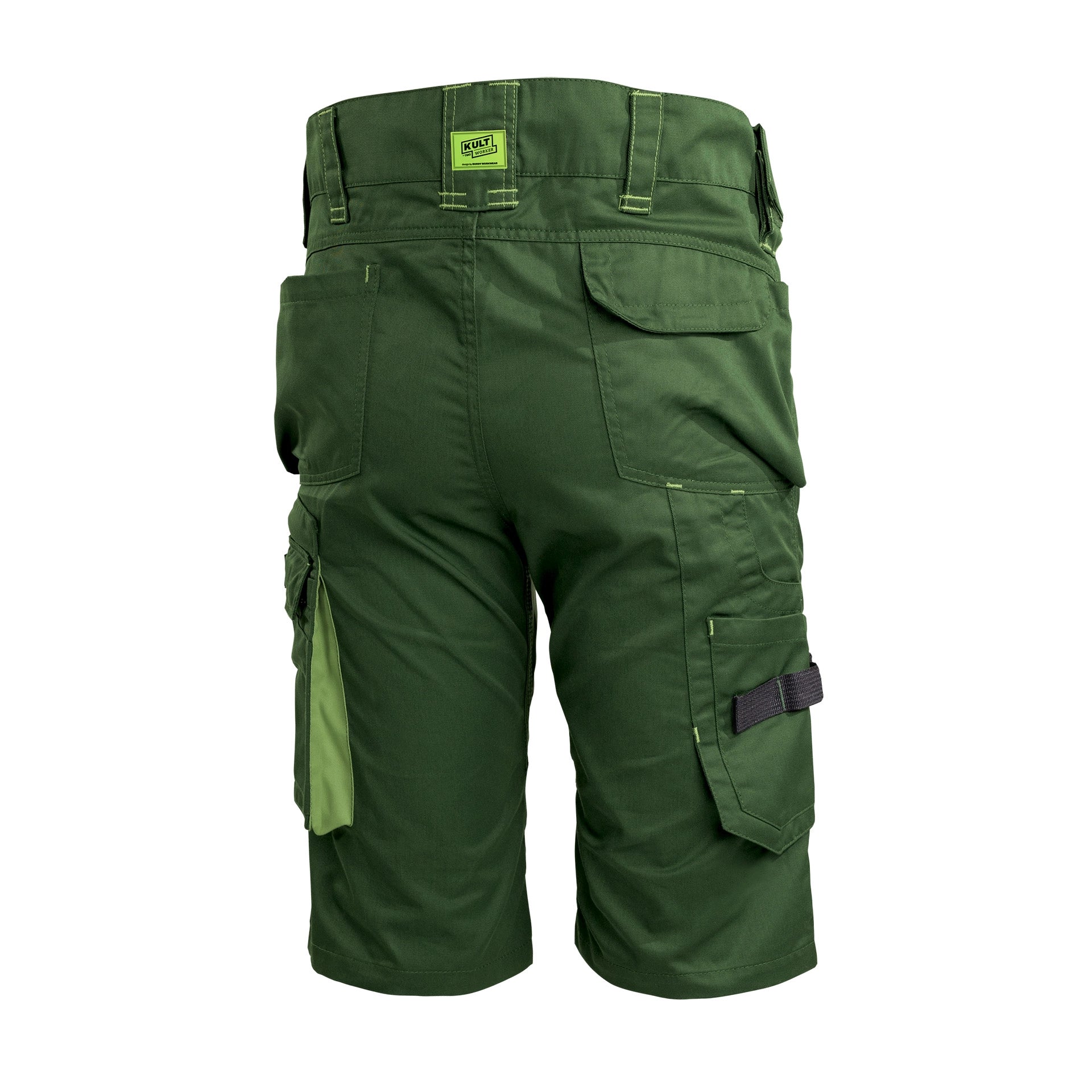 TMG Kult Worker Work shorts green - KW-180010_Arbeitsshorts_gruen_hinten_1920x1920