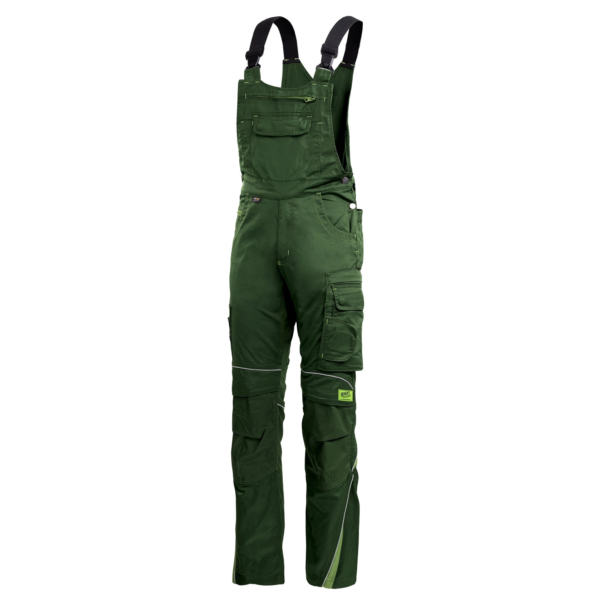 TMG Kult Worker Work dungarees green - KW-420010_Latzhose_gruen_vorne_1920x1920