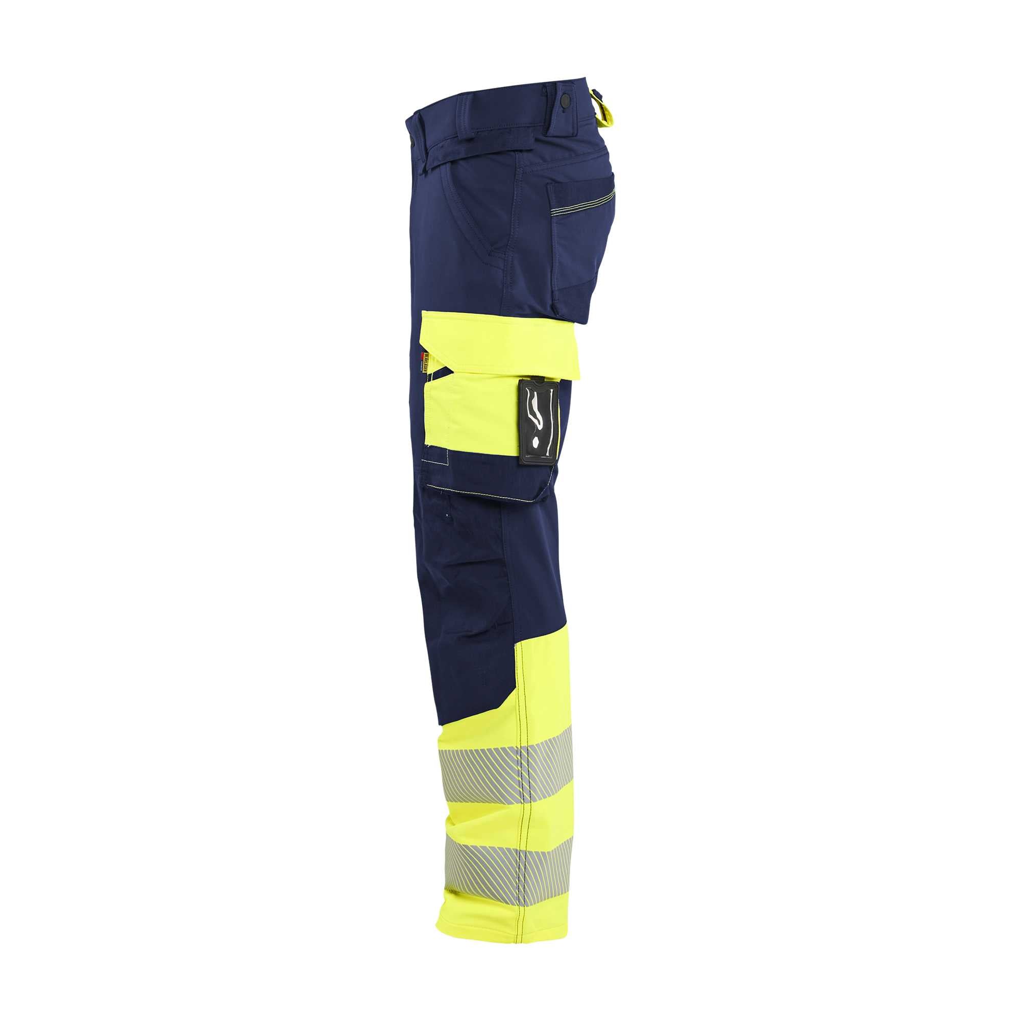 BLAKLADER 11261648 | Hi Vis Trousers 4 Way Stretch Hi Vis Reflective Work Trousers Men - double weave