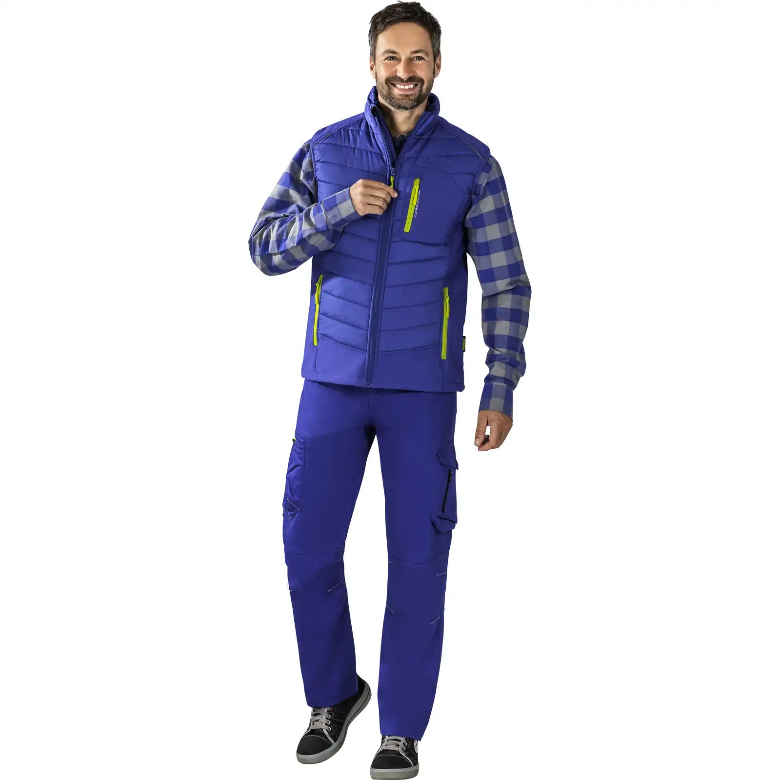 Planam PLANAM Stretchline Winterweste kornblumenblau XS kornblumenblau - Produktbild mit Model