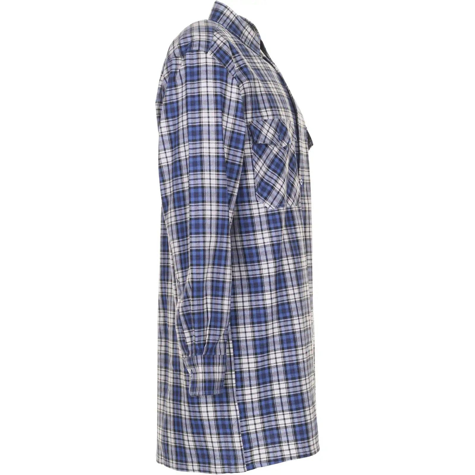 Planam Hemden Flanell-Hemd 2001 blau kariert 37/38 blau kariert - Produktbild ohne Model