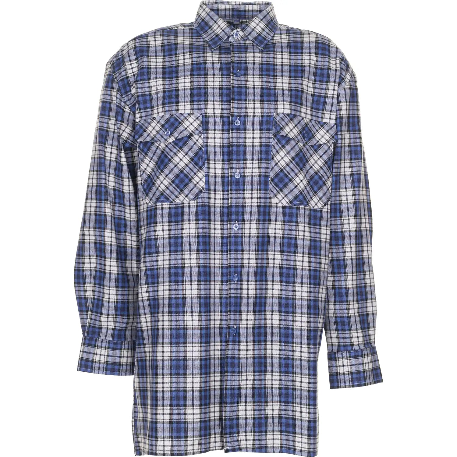 Planam Hemden Flanell-Hemd 2001 blau kariert 37/38 blau kariert - Vorschaubild