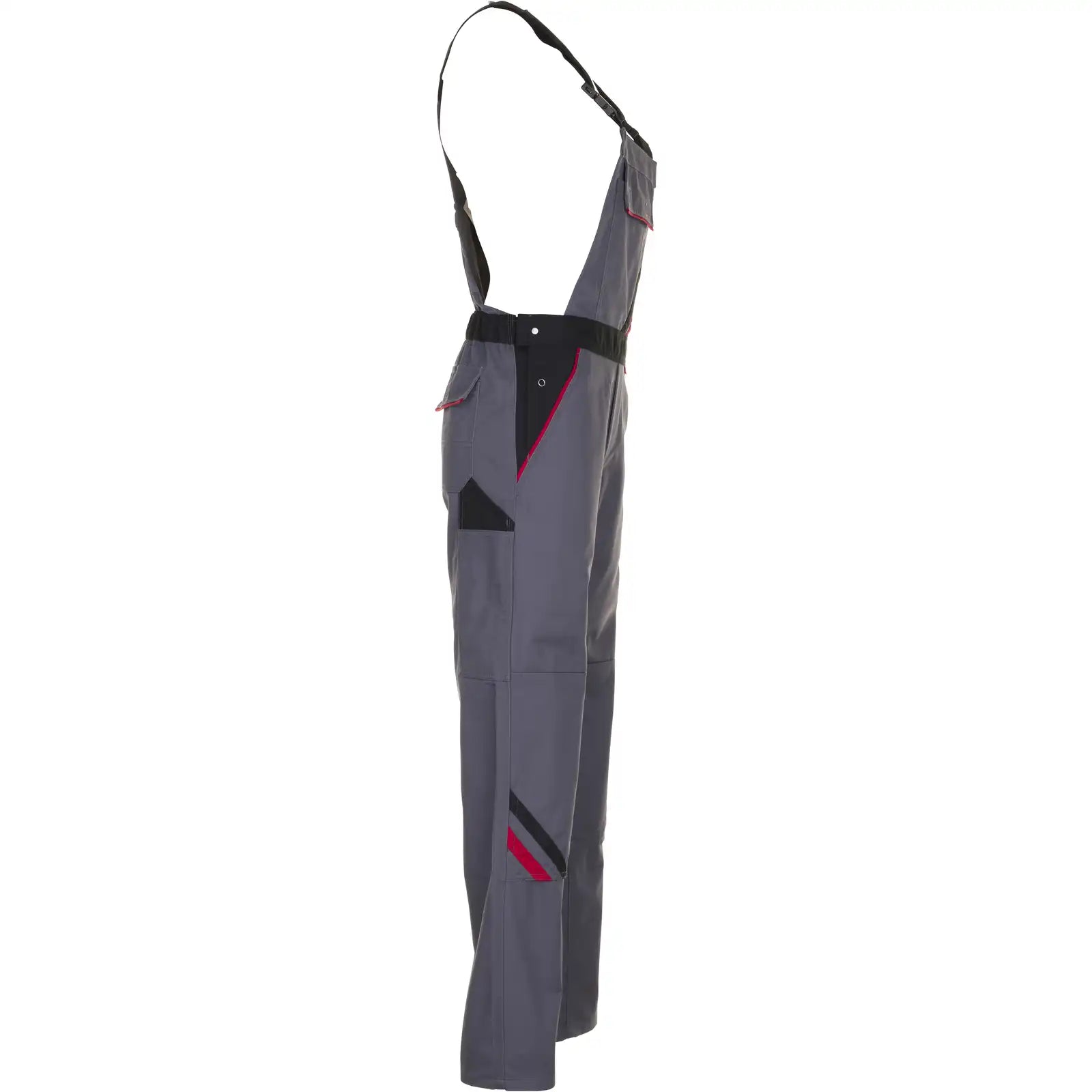 Planam Highline Damen Latzhose schiefer/schwarz/rot 34 schiefer/schwarz/rot - Produktbild ohne Model