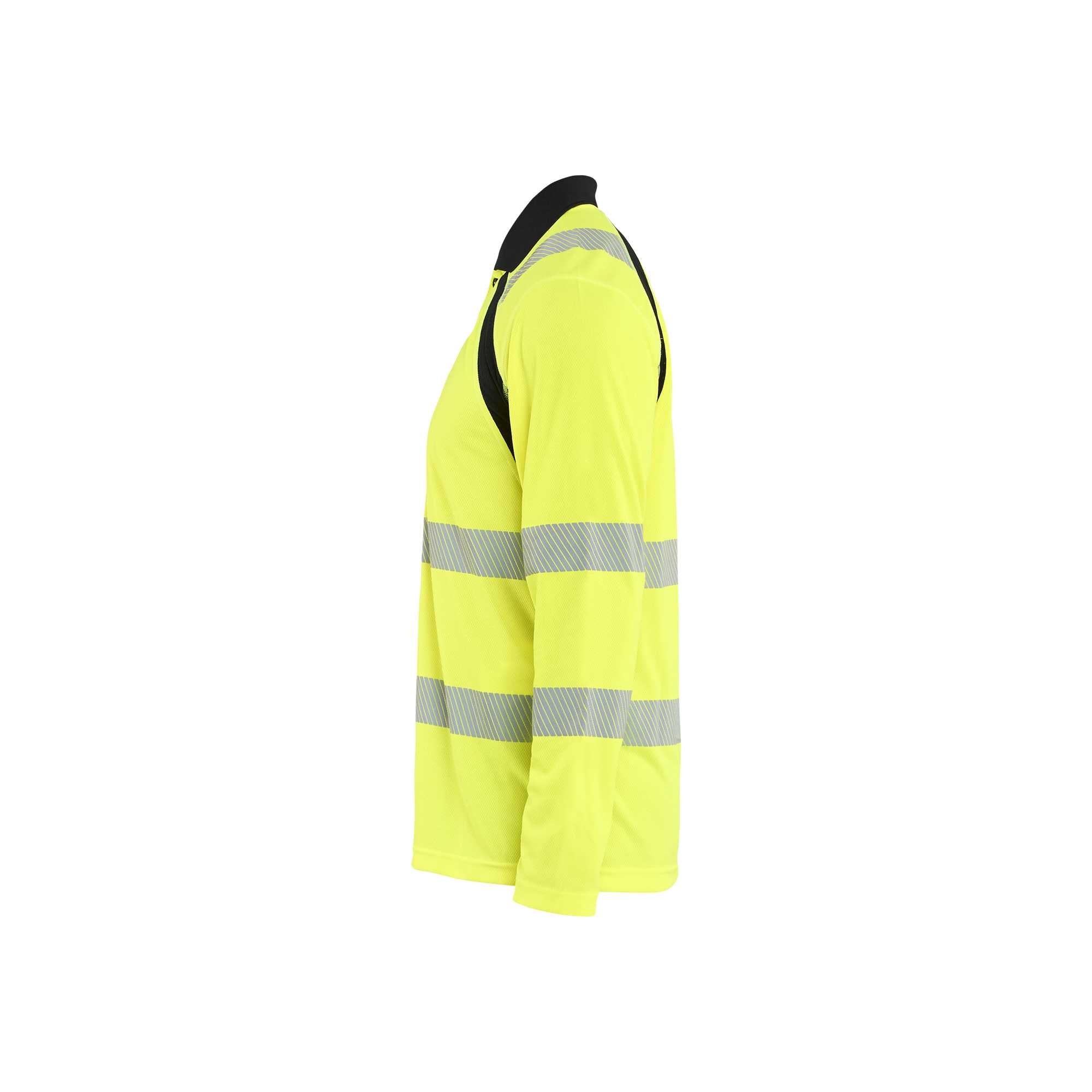 BLAKLADER 35981013 UV Protected Long Sleeved Polo Shirt Hi Vis Hi Vis Reflective Long Sleeve Work Polo MEN - 100% Polyester
