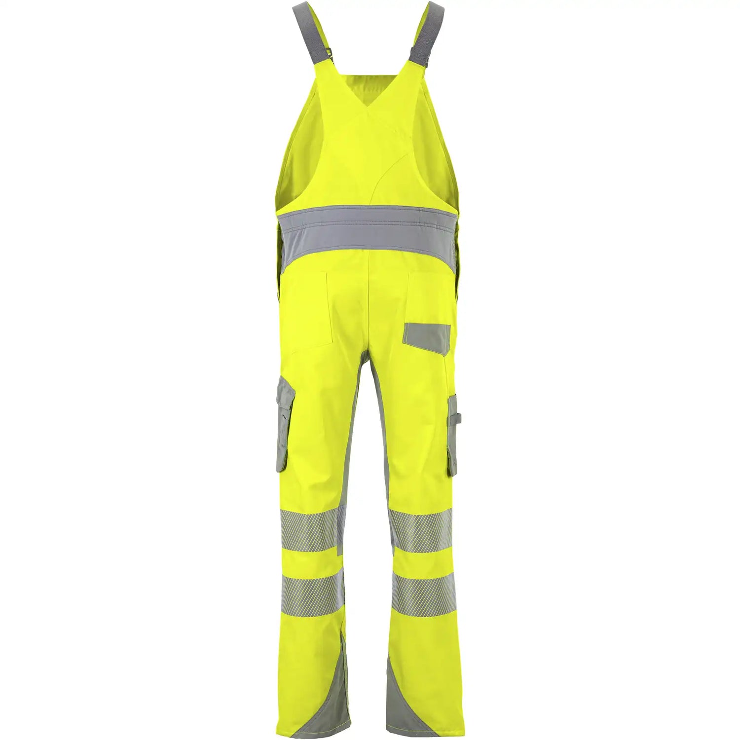 Planam Norit Warnschutz Herren Latzhose gelb/zink  102 gelb/zink - Produktbild ohne Model