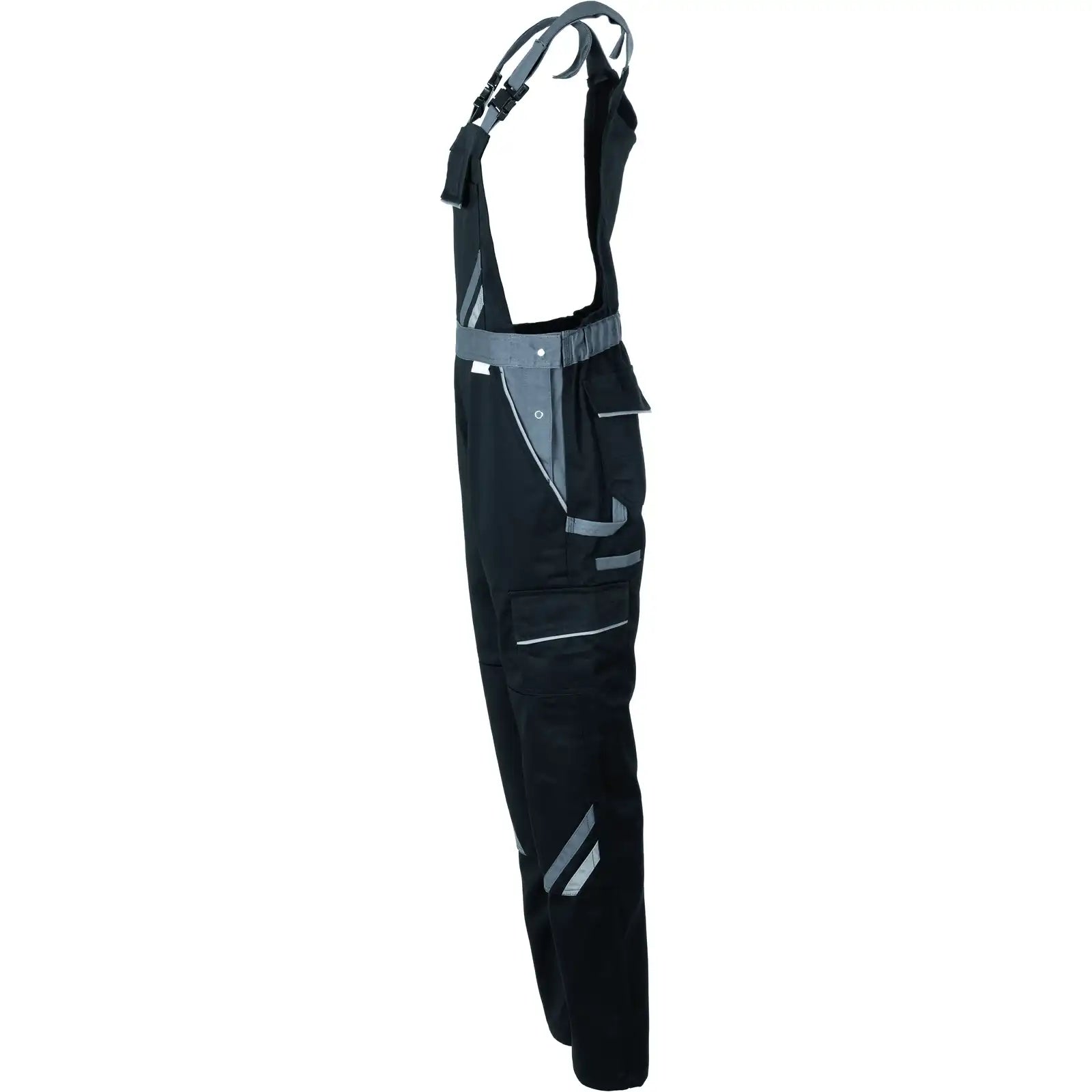 Planam Highline Damen Latzhose schwarz/schiefer/zink 34 schwarz/schiefer/zink - Produktbild ohne Model