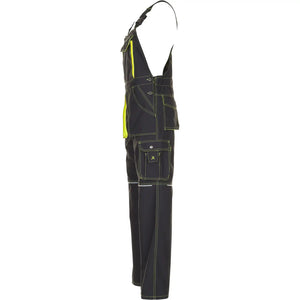 Planam Basalt Neon Latzhose anthrazit/gelb 102 anthrazit/gelb - Produktbild ohne Model