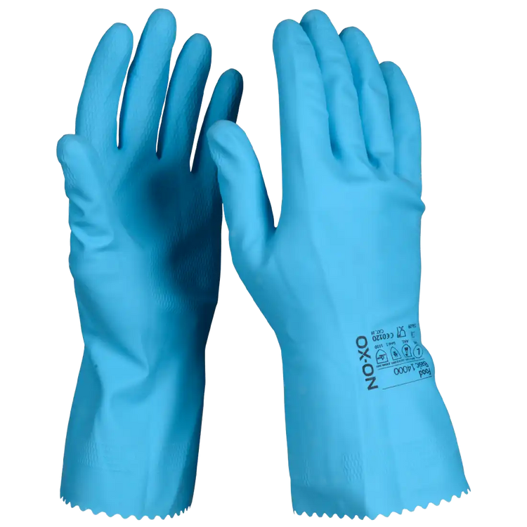 SIR SAFETY OX-ON FOOD BASIC 14000 Work Gloves - Food Safe Rubber Latex - 12 Pairs