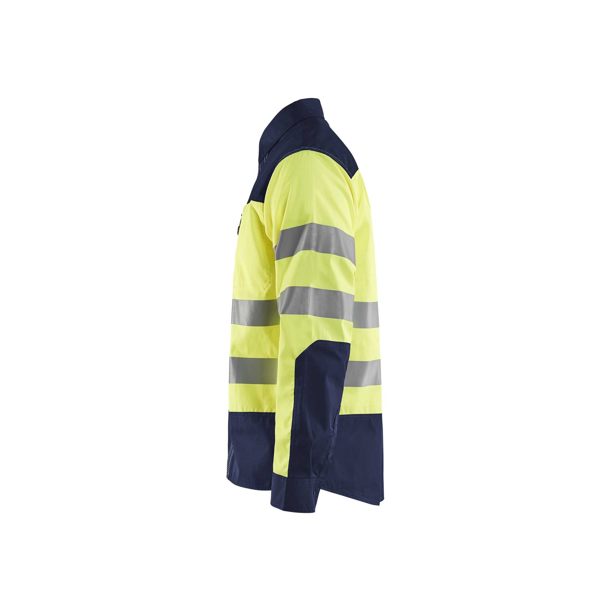 BLAKLADER 32551817 Hi Vis Shirt Hi Vis Reflective Long Sleeve Work Shirt MEN - 50% Cotton 50% Polyester