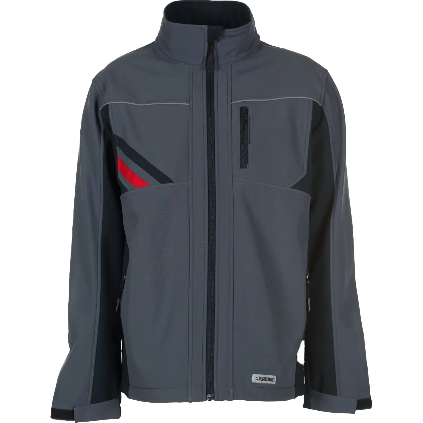 Planam Highline Softshelljacke schiefer/schwarz XS schiefer/schwarz/rot - Vorschaubild
