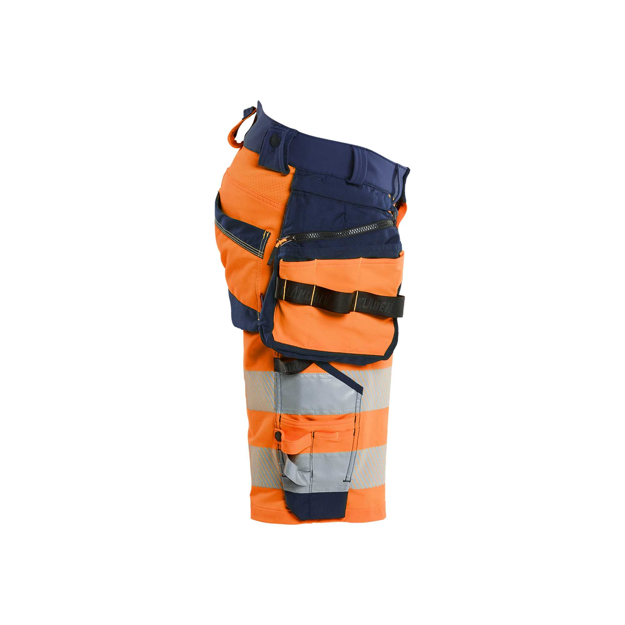 BLAKLADER 11201648 Hi Vis shorts 4 way stretch Hi Vis Reflective Work Shorts Men - double weave