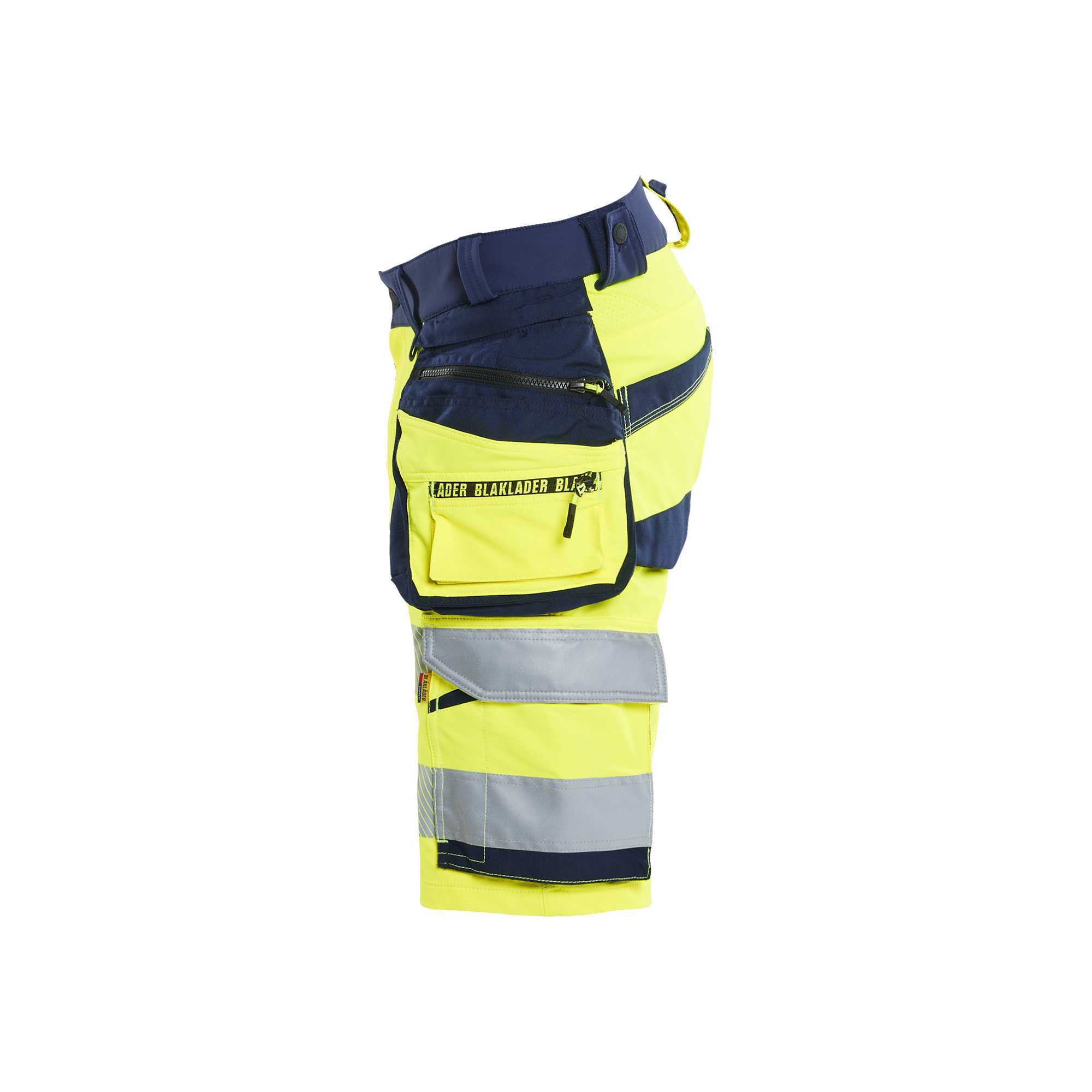 BLAKLADER 11201648 Hi Vis shorts 4 way stretch Hi Vis Reflective Work Shorts Men - double weave