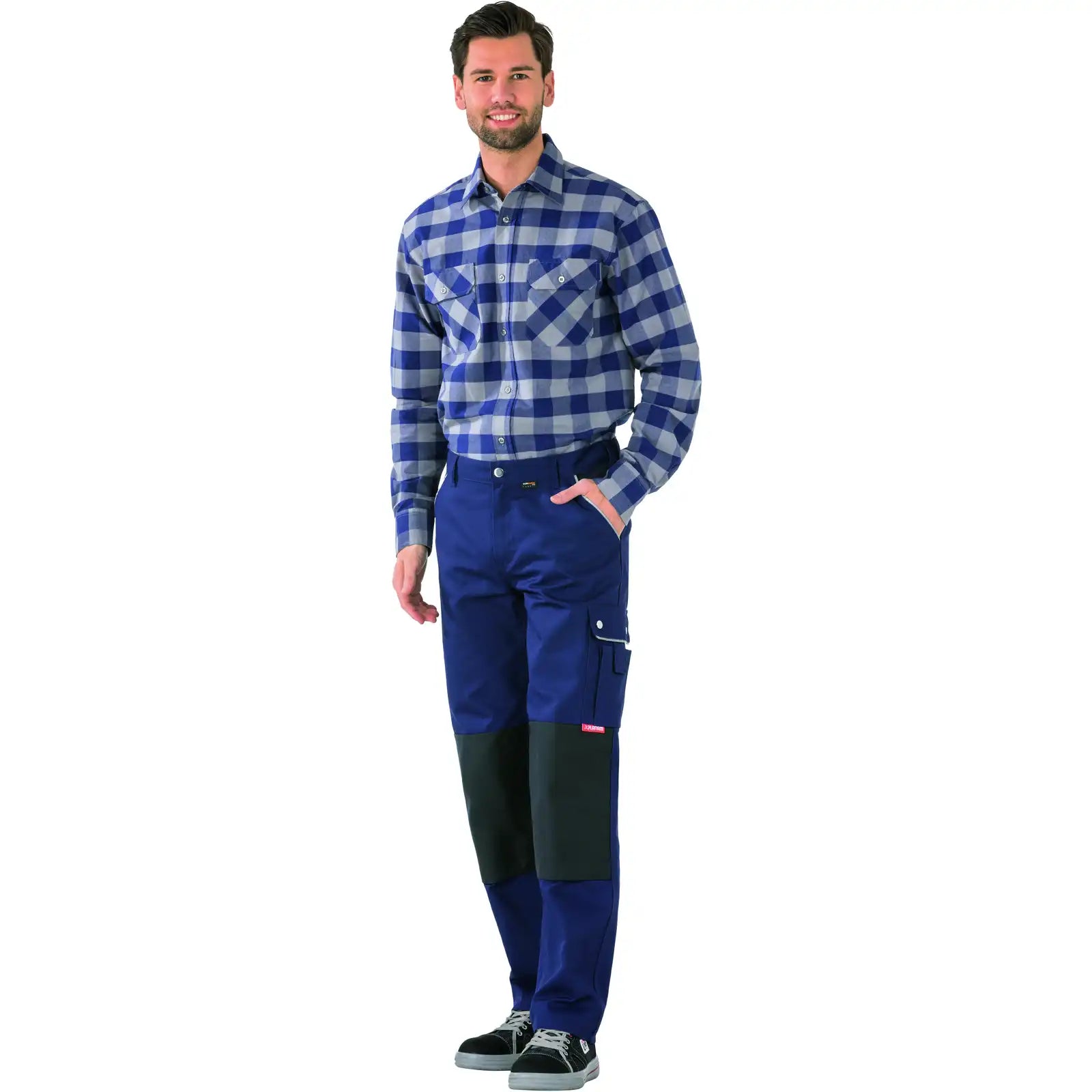 Planam Canvas 320 Bundhose marine/marine 102 marine/marine - Produktbild mit Model