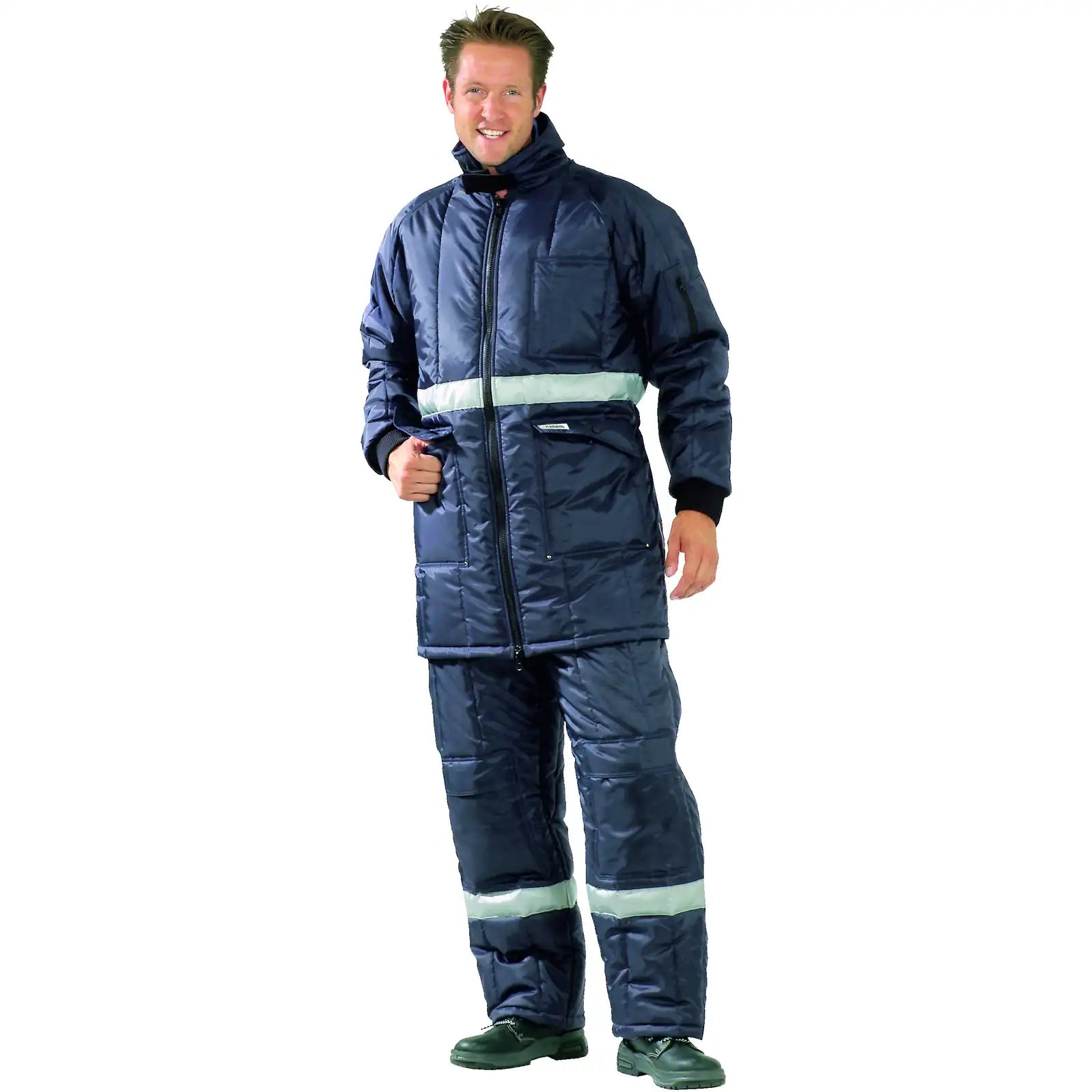 Planam Kühl-/Gefrierhaus Kühlhaus Parka marine, Innenfutter rot S marine, Innenfutter rot - Produktbild mit Model