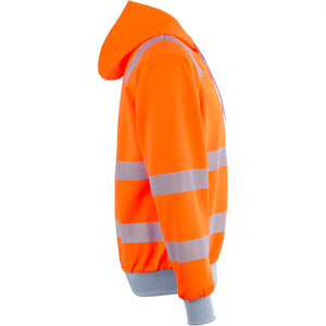 Planam Norit Warnschutz Hoody orange/zink XS orange/zink - Produktbild ohne Model