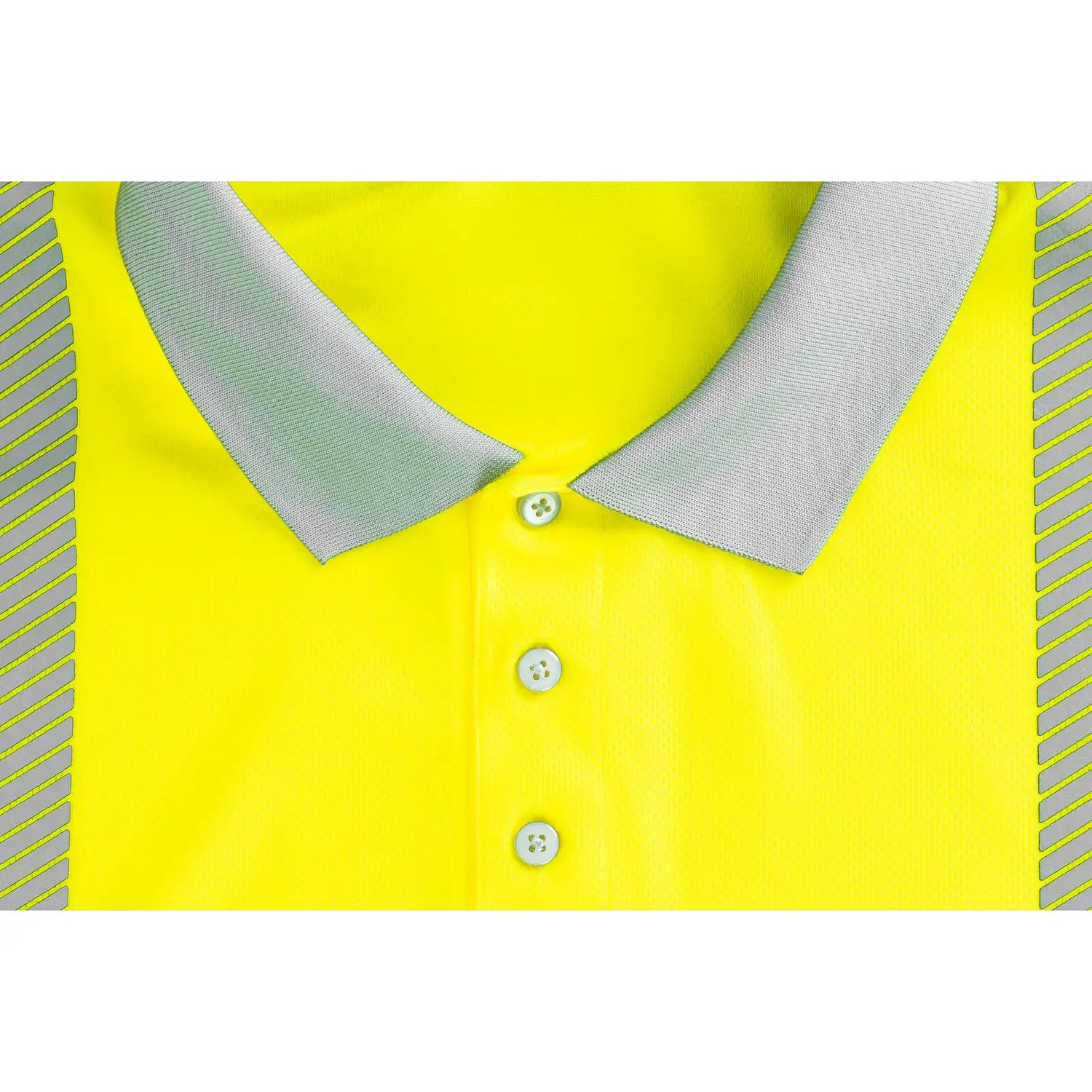 Planam Norit Warnschutz Poloshirt langarm gelb/zink XS gelb/zink - Extra Detailbild