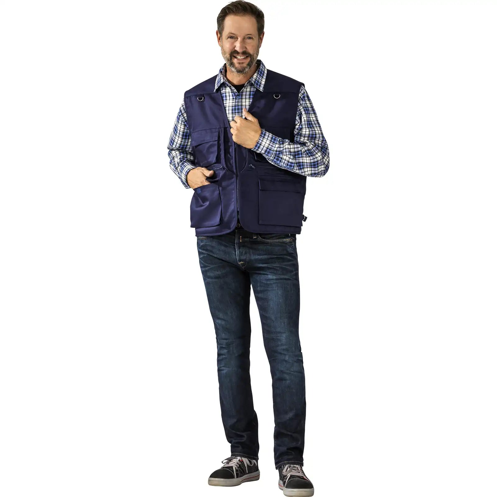 Planam Outdoor Sommer-Weste marine S marine - Produktbild mit Model