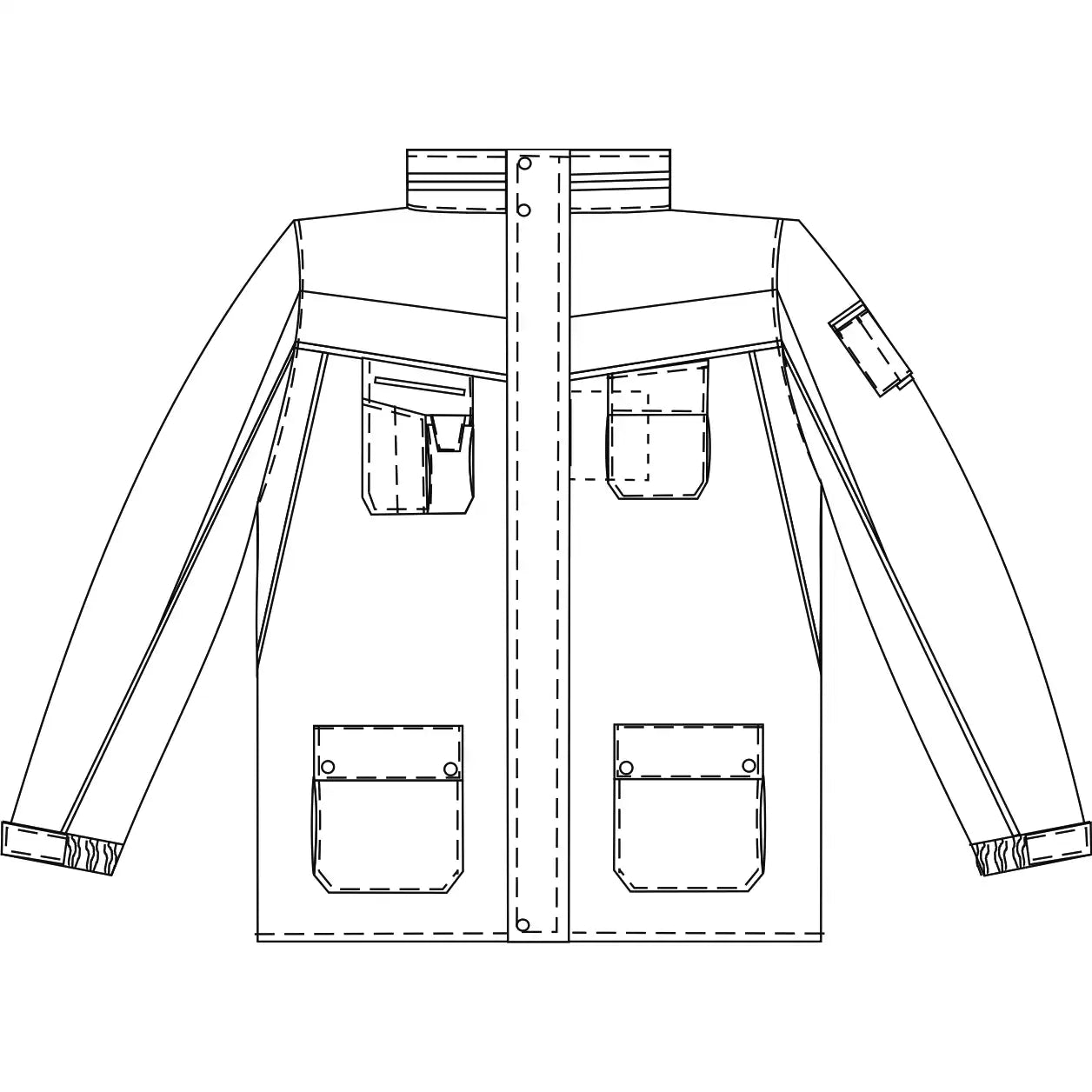 Planam Plaline Allwetterjacke grün/schwarz XS grün/schwarz - Produktskizzen