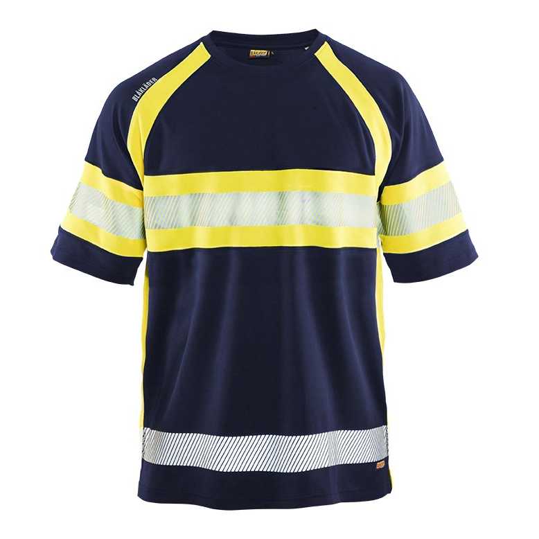 BLAKLADER 33371051 HI VIS T SHIRT Hi Vis Reflective Short Sleeve Work T-Shirt MEN - 100% Polyester