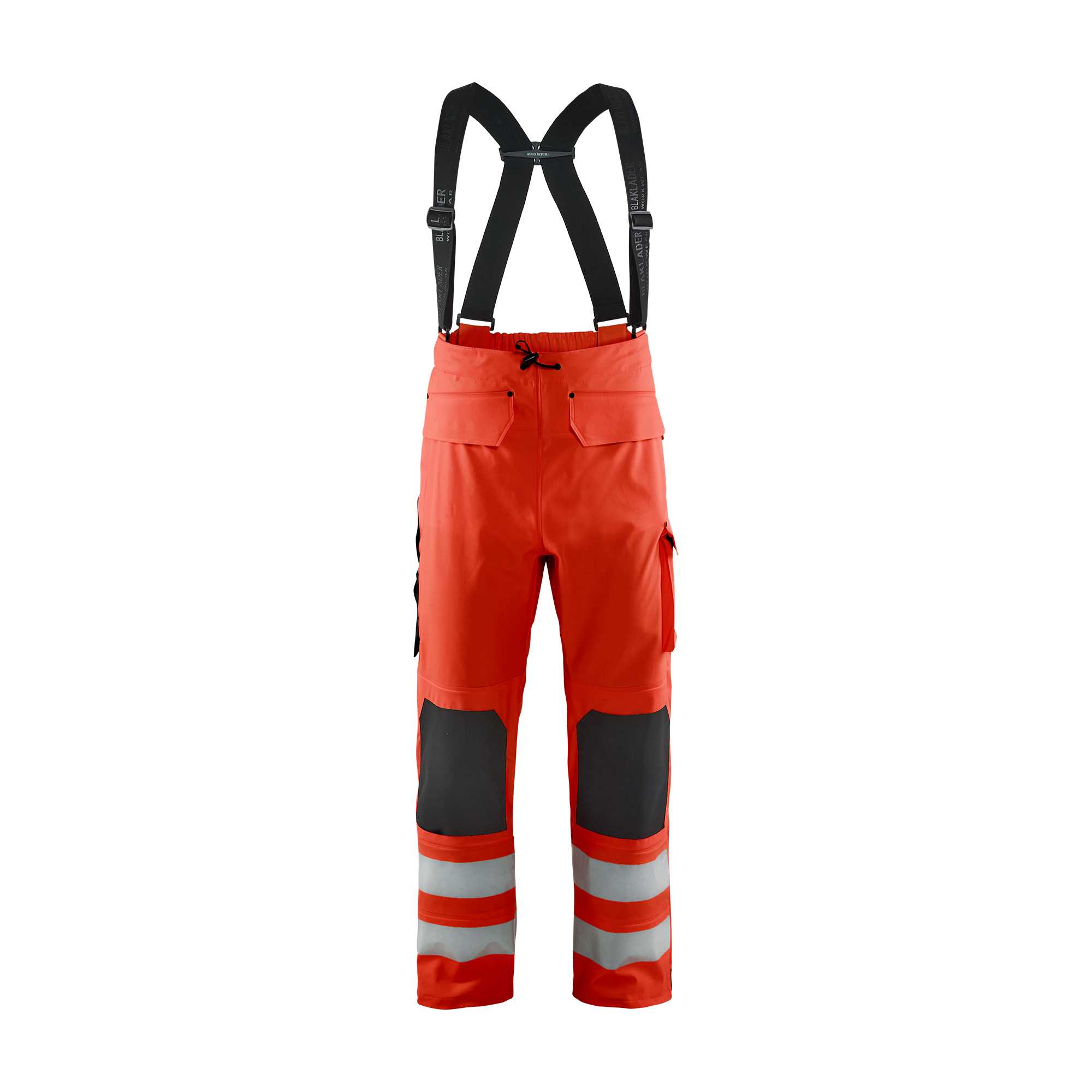 BLAKLADER 13022003 Rain Trousers Hi Vis LEVEL 2 Hi Vis Reflective Work Trousers Men - Waterproof