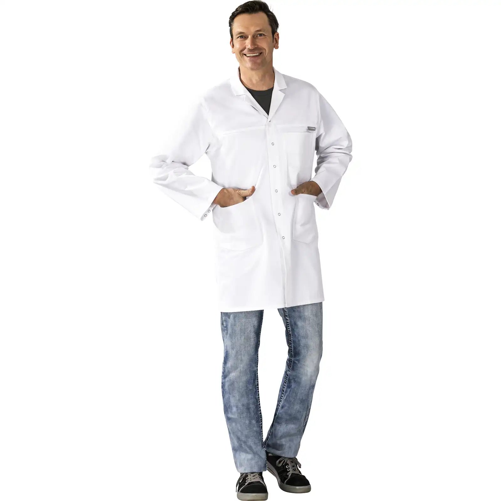 Planam MG 260 Berufsmantel weiß 102 reinweiß - Produktbild mit Model