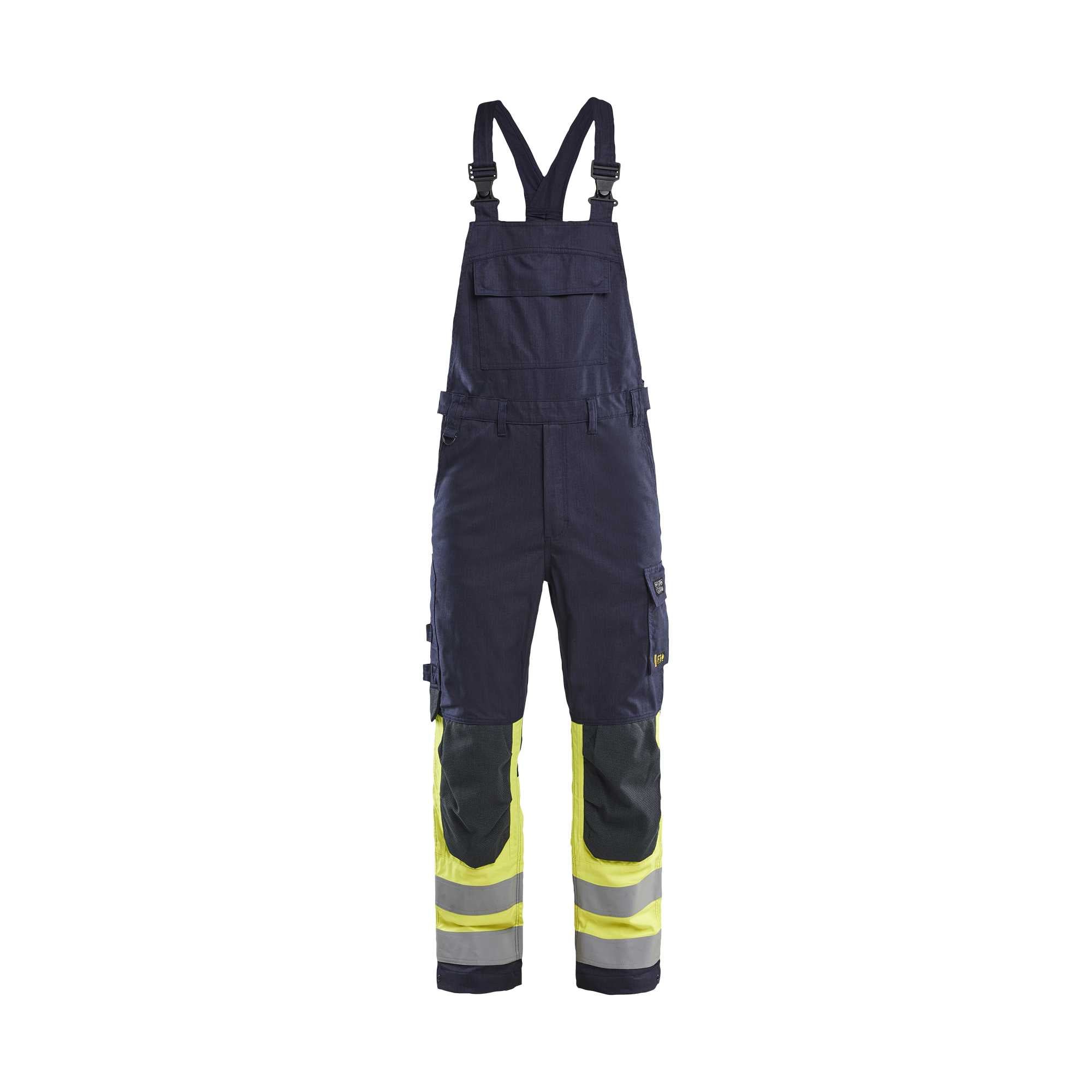 BLAKLADER 28901512 APC 2 Multinorm Inherent Bib Trouser Hi Vis Reflective Work Bib Trousers Men - Ripstop Fabric