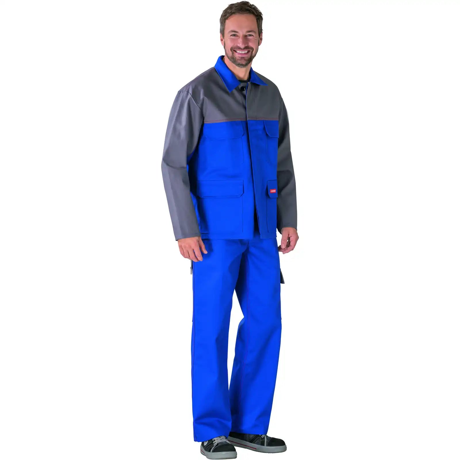 Planam Major Protect Jacke 1-lagig kornblumenblau/grau 102 kornblumenblau/grau - Produktbild mit Model
