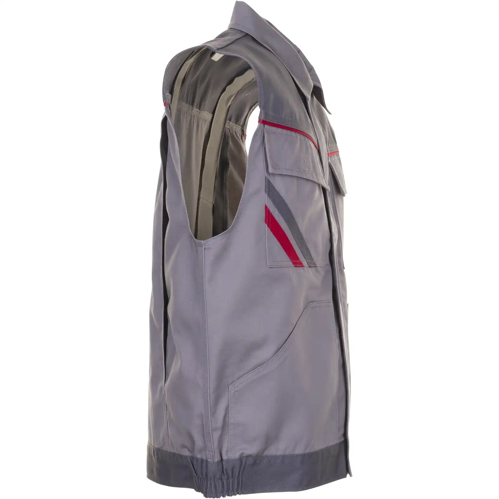 Planam Highline Arbeitsweste zink/schiefer/rot XS zink/schiefer/rot - Produktbild ohne Model