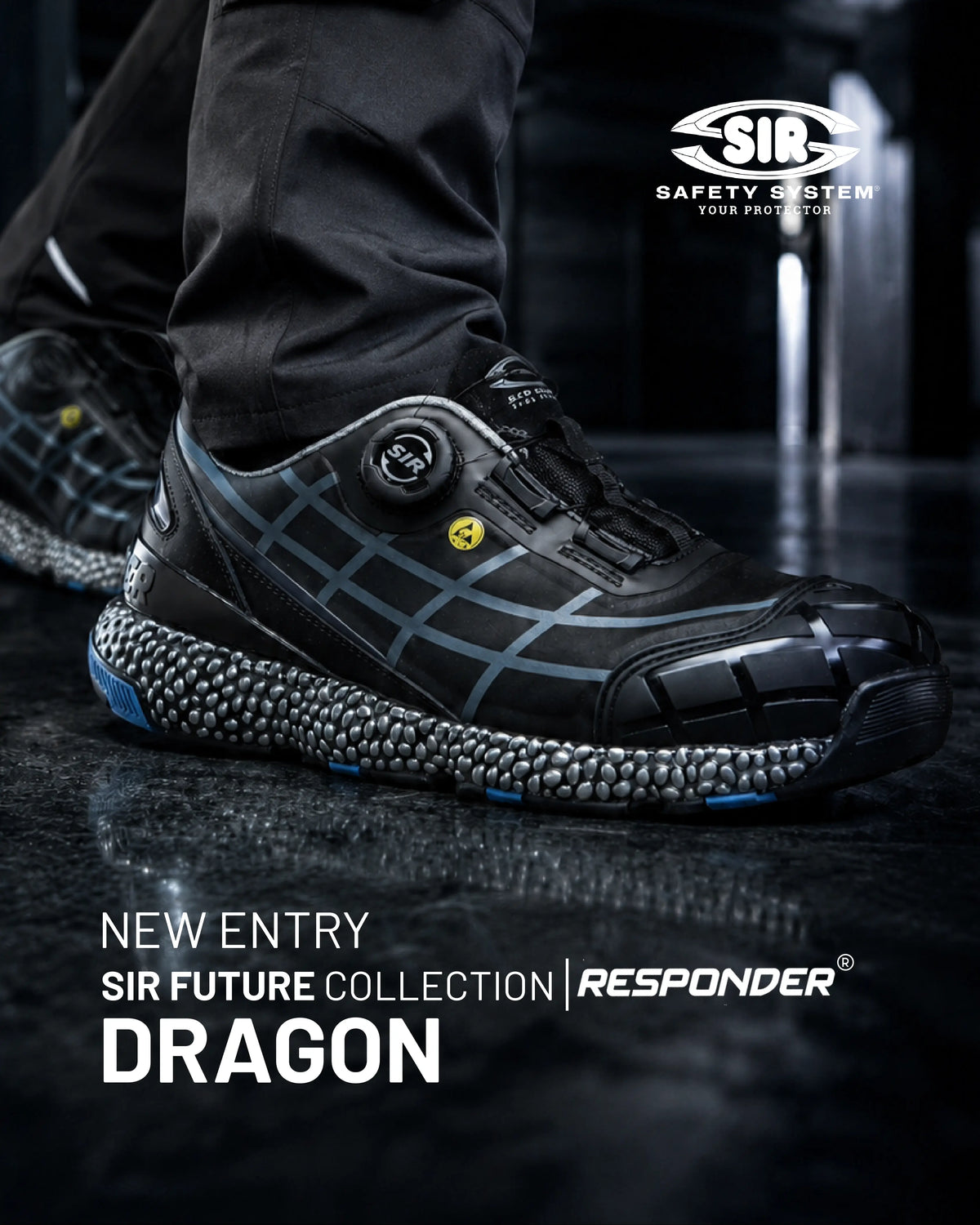 SIR SAFETY DRAGON Chaussures de sécurité S3S ESD pour hommes – embout en aluminium et semelle intermédiaire composite PS