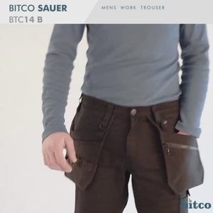BITCO SAUER Pantaloni da lavoro elasticizzati idrorepellenti uomo - Ginocchia rinforzate in CORDURA®