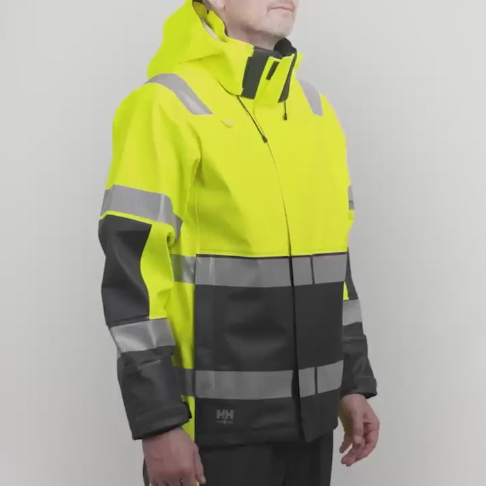 Helly Hansen Work Wear - 70295 - Alna 2.0 Rain Jacket ENG_MQ - 360 Rotational Films-360 films-Apparel-Summer 2022-Workwear