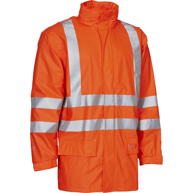 ELKA Rainwear - Securetech Multinorm visible Pu Jacket - Fluorescent Orange