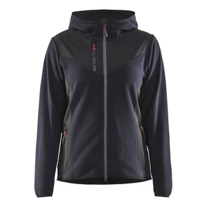 Blaklader BLAKLADER 59412536 Women's knitted jacket with softshell and hood Knitted Work Jacket WOMEN - Stretch - 594125368699