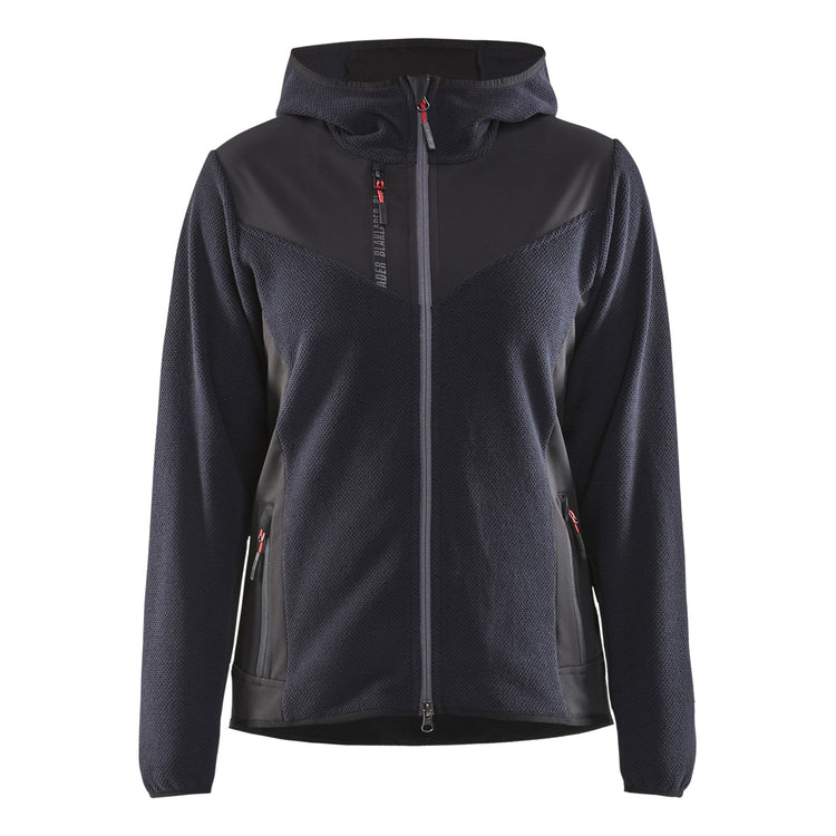 Blaklader BLAKLADER 59412536 Women's knitted jacket with softshell and hood Knitted Work Jacket WOMEN - Stretch - 594125368699