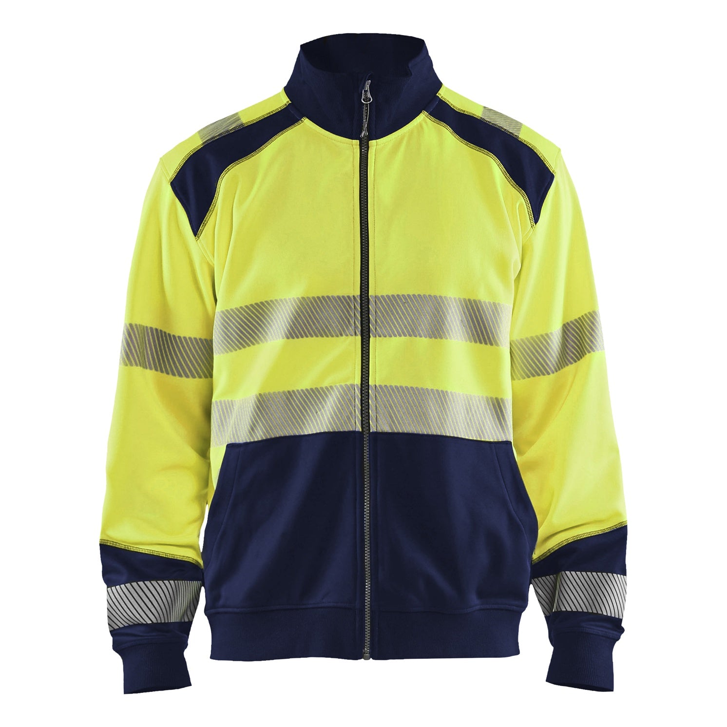 Blaklader BLAKLADER 35582528 Hi Vis Reflective Full Zip Work Sweatshirt MEN - Brushed Inside - 355825283389