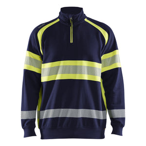 Blaklader BLAKLADER 35531158 Hi Vis Sweater Hi Vis Reflective Half-zip Work Sweatshirt MEN - 100% Cotton - 355311588933
