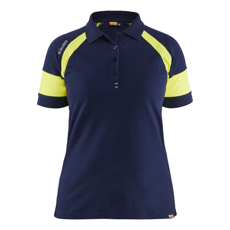 Blaklader BLAKLADER 35291050 Women's Polo Shirt with Hi vis Hi Vis Reflective Short Sleeve Work Polo WOMEN - 60% Cotton - 352910508933