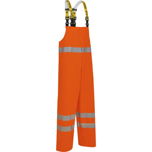 ELKA Rainwear - PU visible Bib & Brace with reflective tape - Fluorescent Orange
