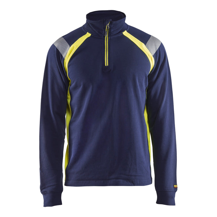 Blaklader BLAKLADER 34321158 Hi Vis Reflective Half-zip Work Sweatshirt MEN - 100% Cotton - 343211588933