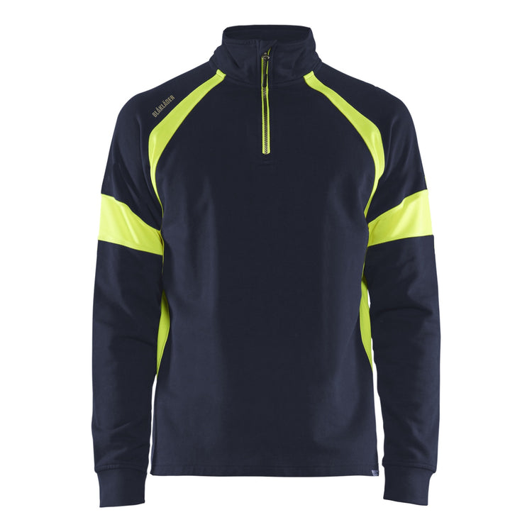 Blaklader BLAKLADER 35501158 Hi Vis Reflective Half-zip Work Sweatshirt MEN - 100% Cotton - 355011588933