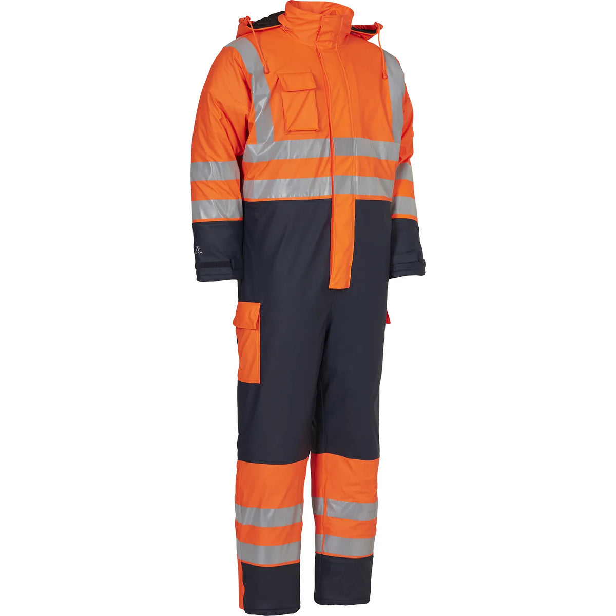 ELKA Rainwear - Dry Zone Visible Thermal Coverall - Fluorescent Orange/Navy