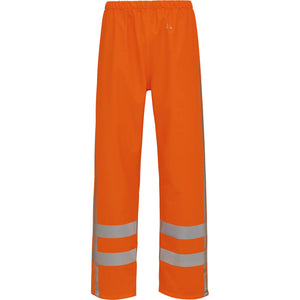 ELKA Rainwear - Dry Zone Visible Hi-Vis Rain Trousers with vertical reflective stripes - Fluorescent Orange
