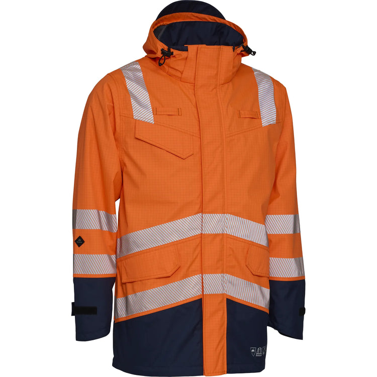 ELKA Rainwear - Securetech Multinorm Electric Arc Jacket Class 2 - Fluorescent Orange/Navy