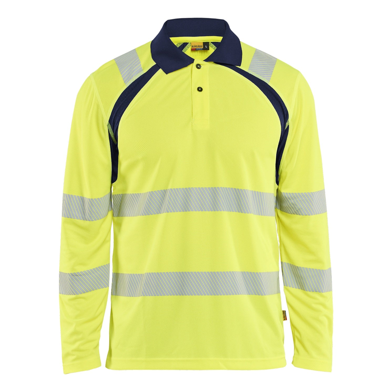 Blaklader BLAKLADER 35981013 UV Protected Long Sleeved Polo Shirt Hi Vis Hi Vis Reflective Long Sleeve Work Polo MEN - 100% Polyester - 359810133389