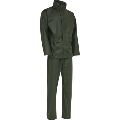 ELKA Rainwear - Dry Zone Rain Jacket and Rain Pants PU Rain Set - Olive